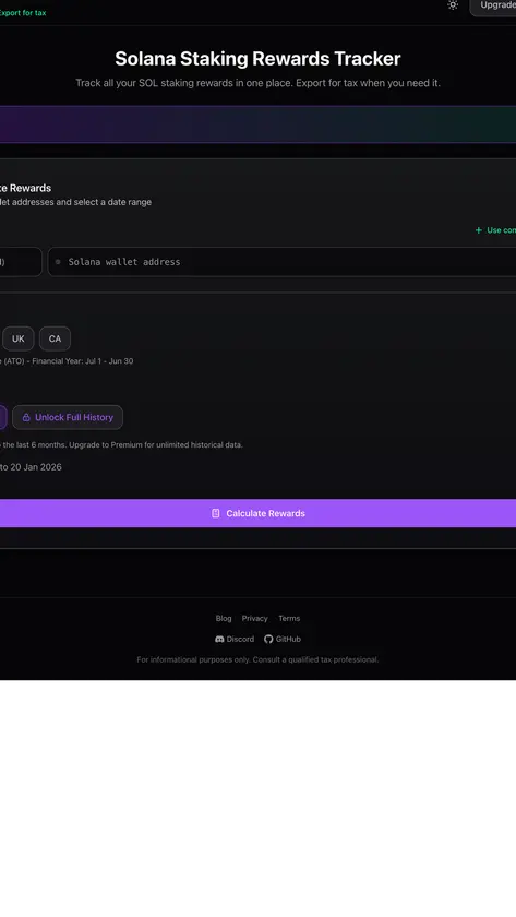 SOL Stake Rewards & Tax screenshot 2