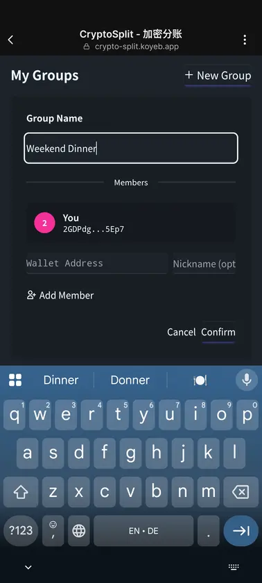 CryptoSplit screenshot 3