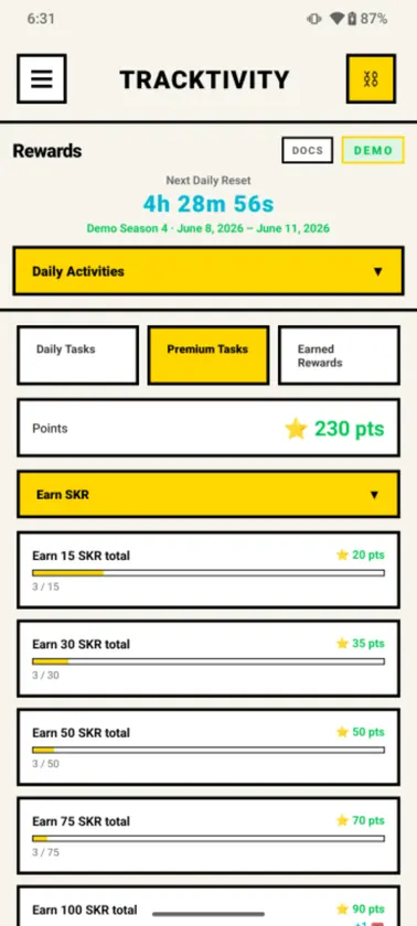 Tracktivity screenshot 4
