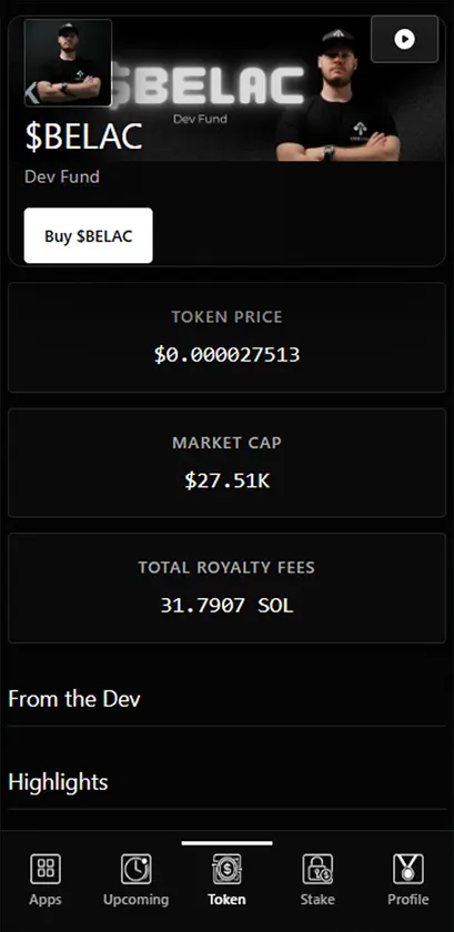 $BELAC Dev Fund screenshot 1
