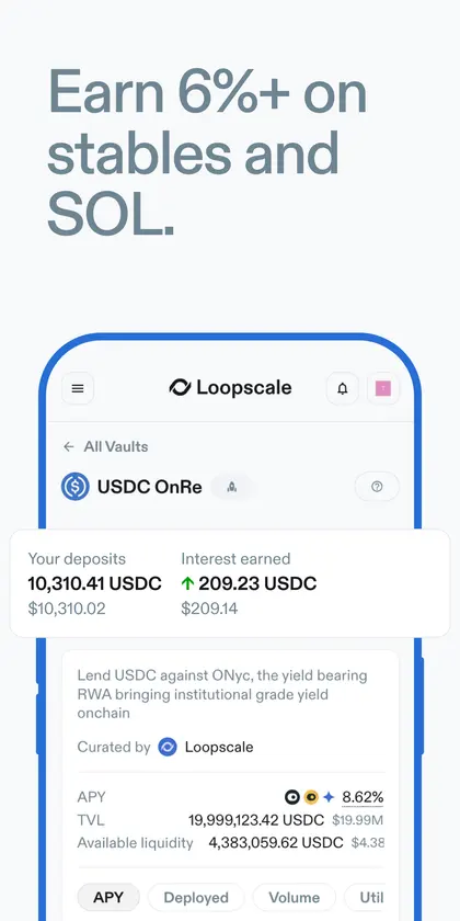 Loopscale: Earn USDC, SOL screenshot 2