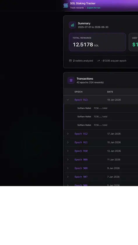 SOL Stake Rewards & Tax screenshot 3