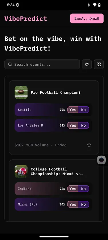 Vibe Predict screenshot 1