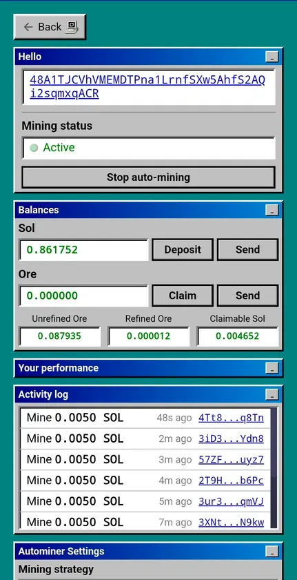 Minemore screenshot 2